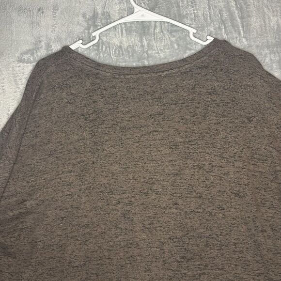 Philosophy Raw Hemmed Soft Heathered Brown Crew Short Sleeve Sweater Size XL - Picture 8 of 9